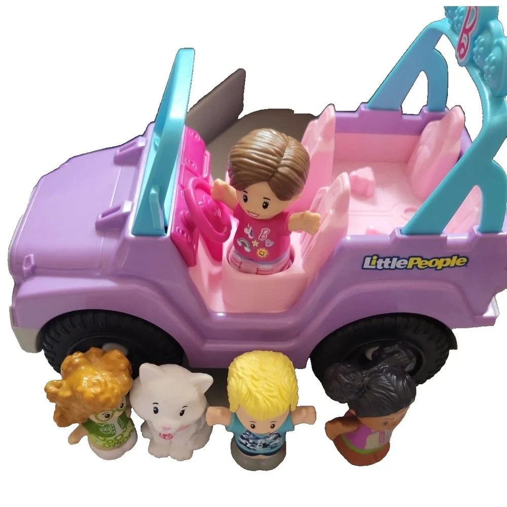 Fisher-Price Little People Barbie Beach Cruiser With some Figures Works